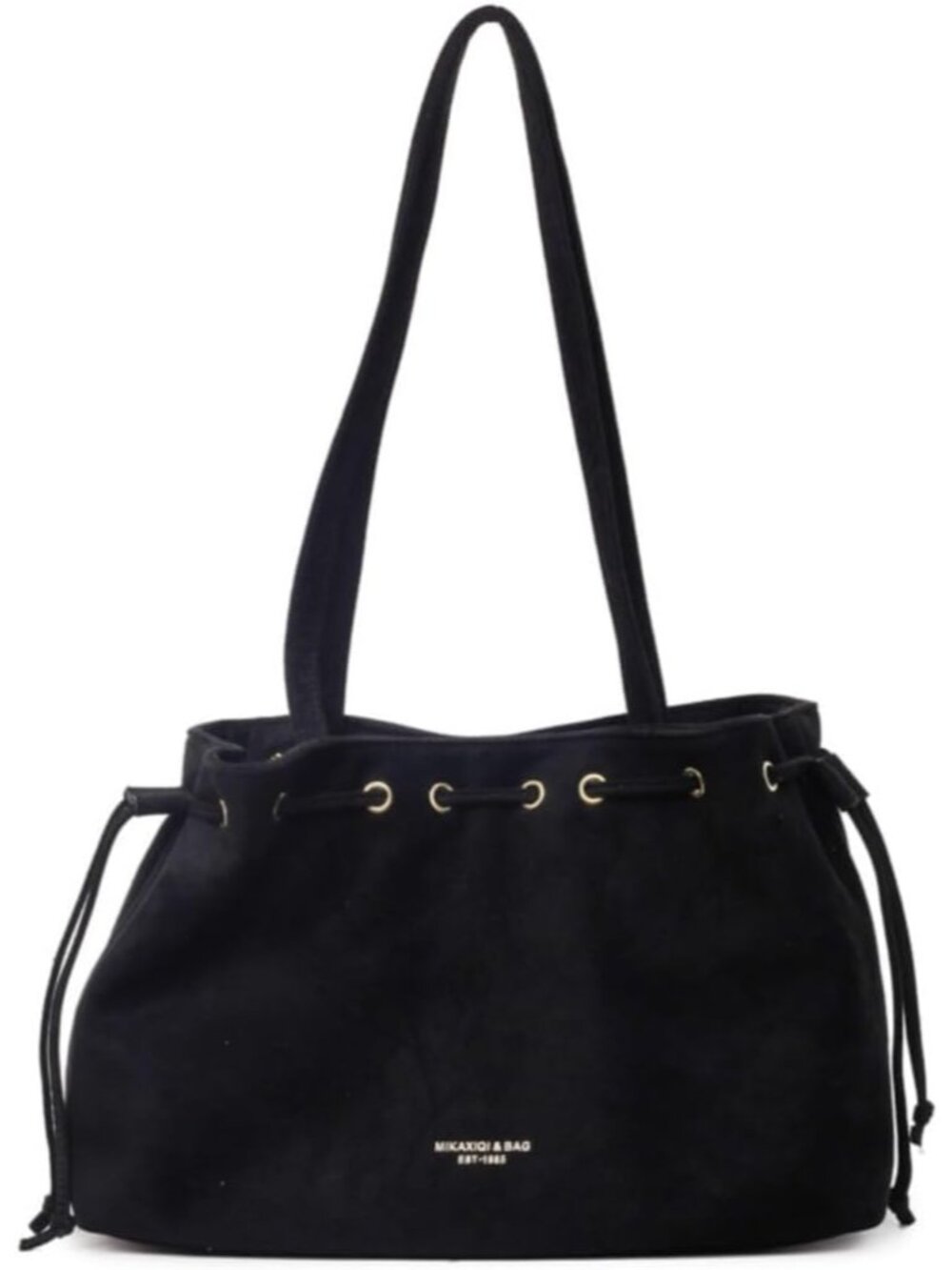 Retro Suede Bucket Purse Causal Travel College Crossbody Bag Drawstring Handbag